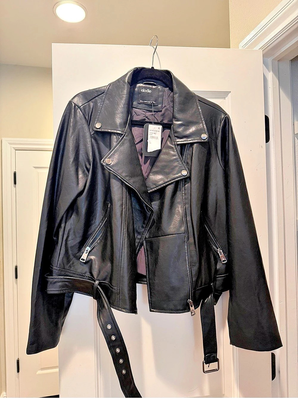 elodie Faux Leather Moto Jacket Black Moto Jacket XL